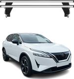 Omac Barres de toit transversales en aluminium pour Nissan Qashqai J12 2021-2026 – Antivol – Rainure en T – Testées City Crash – Charge max 50 kg Argent