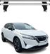 Omac Barres de toit transversales en aluminium pour Nissan Qashqai J12 2021-2026 – Antivol – Rainure en T – Testées City Crash – Charge max 50 kg Argent