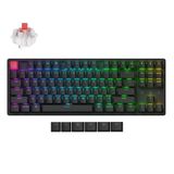 Keychron K8X-C1 RGB Mechanisch Toetsenbord (Zwart, US Lay-out (Qwerty), Super Red, 80% (TKL), RGB, Cherry Double-Shot PBT Keycaps, Bluetooth | USB-C)