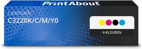 PrintAbout Huismerk Toner C3220K/C/M/Y0 4-kleuren Multipack geschikt voor Lexmark