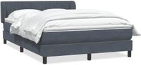 vidaXL Boxspring met matras fluweel donkergrijs 160x210 cm