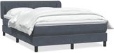 vidaXL Boxspring met matras fluweel donkergrijs 160x210 cm