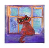 Homemania Muurafbeelding Feline-dieren, voor woonkamer, slaapkamer, meerkleurig, 60 x 3 x 60 cm, HM20KNV60 x 60 – 136, polyester, hout