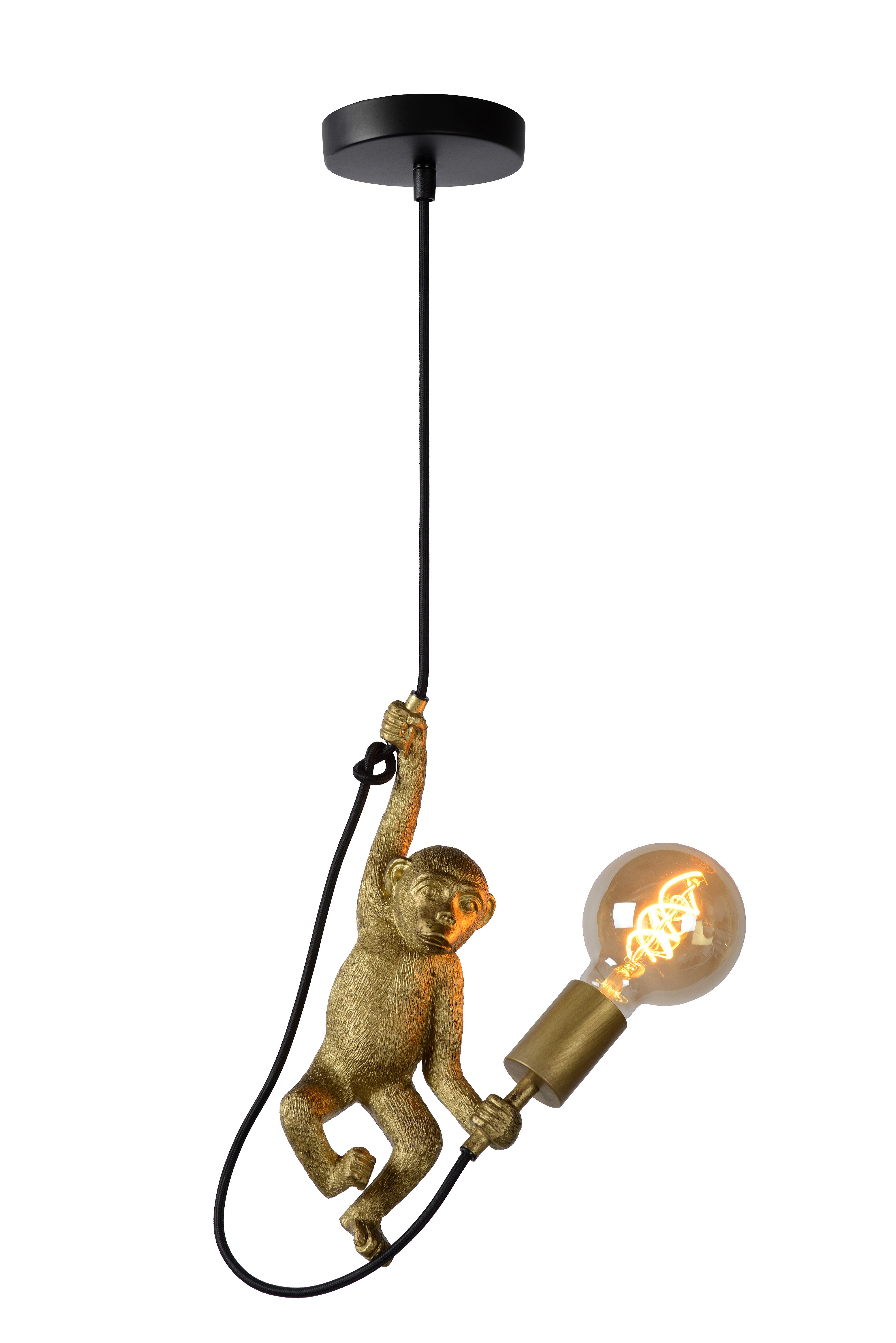 Lucide EXTRAVAGANZA CHIMP Hanglamp - Ø 17,6 cm - E27 - Zwart