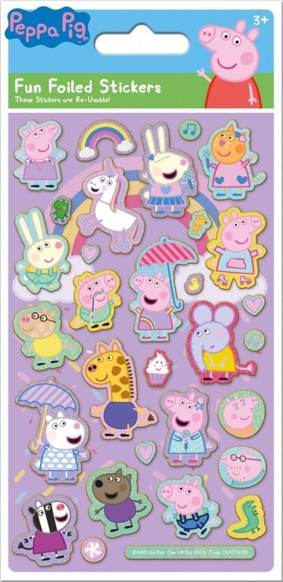 Peppa Pig Papieren Projecten 01.70.06.153 Roze Peppa Varkensfolie Stickers