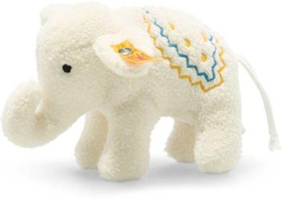 Steiff Elefäfäntle met rammelaar 10 cm wit