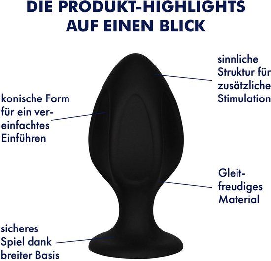 EIS Gestructureerde buttplug (diverse maten)