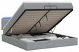 vidaXL Lit plateforme avec matelas et éclairage LED, gris clair, 200 x 200 cm, tissu