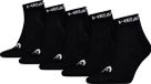 HEAD unisex 5P quartersokken elements zwart