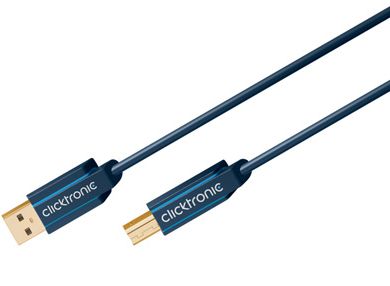 CLICKTRONIC USB 2.0 A/B Kabel - 3m - Blauw