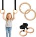 Monkey-Gym Gym Rings Anneaux de gymnastique en bois et sangle réglable