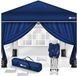 Tillvex Paviljoen, 3 x 3 m, waterdicht, pop-upvouwtent, in hoogte verstelbaar, tuintent, uv-bescherming 50+, partytent met tas (blauw, met 4 zijpanelen)