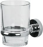 Spirella Tandenborstelhouder – Borstelhouder Glas voor Tandenborstel en Tandpasta – Bevestiging met Schroeven of Lijm