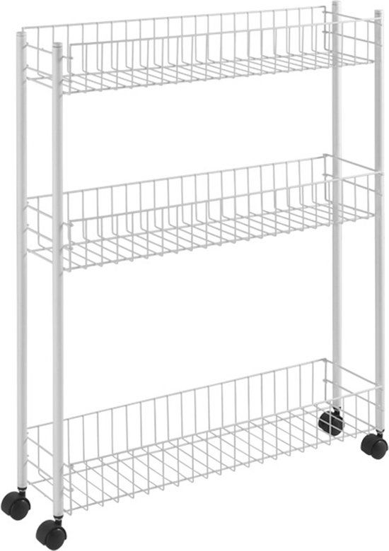 Metaltex Smalle Opbergtrolley - 3 Etages - Metaal