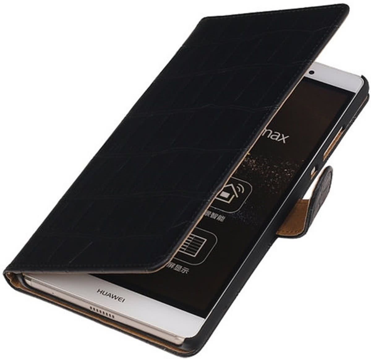 Best Cases Huawei P8 Max Croco Booktype Wallet Hoesje Zwart - Cover Case