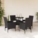 Prolenta Maison Exclusive Tuinset voor buiten, 5-delig, met kussens, zwart polyrotan en glas