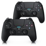 CSL 2x manette, manette, sans fil pour PS4 & PC, set de 2 pièces, avec double vibration, touchpad et haut-parleur, manette PlayStation 4