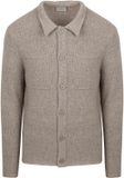 Suitable Cardigan Boiled Wool Taupe - Maat L - Heren - Vest met rits voor Mannen
