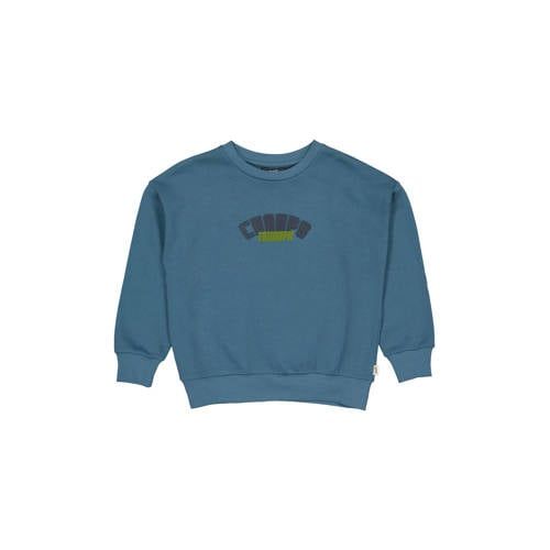 QPI sweater met tekst - blauw