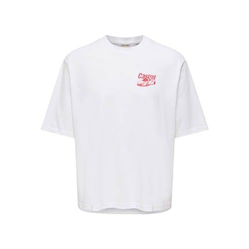 ONLY&SONS Jongens T-shirt met ronde hals en korte mouw - Maat 146/152 - Wit