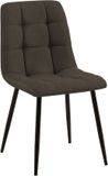 CLP Chaise de salle à manger Tilde - Rembourré - Pieds en métal - Charge maximale 150 kg - Tissu/marron