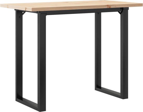 vidaXL Eettafel O-frame 100x50x75,5 cm massief grenenhout en staal