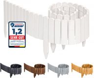 Garronda Rollborder - Flexibele houten - Gazonafscheiding - Palissade padenafscheiding - Wit - Hoogte: 8 cm, Lengte: 200 cm