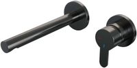 Brauer Gunmetal Edition Inbouw Wastafelmengkraan met Rechte Uitloop en Rozetten Model D1 Gunmetal Geborsteld PVD