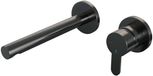 Brauer Gunmetal Edition Inbouw Wastafelmengkraan met Rechte Uitloop en Rozetten Model D1 Gunmetal Geborsteld PVD