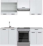 Vicco Fame-Line Unité de cuisine complète – 200 cm, WB Marbre Blanc style champêtre/blanc