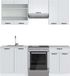 Vicco Fame-Line Unité de cuisine complète – 200 cm, WB Marbre Blanc style champêtre/blanc