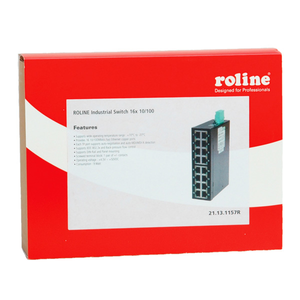 ROLINE Industrie Switch 16x RJ-45, unmanaged