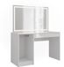 Vicco Kaptafel met licht Sherry, Wit/Wit Hoogglans, 119.8 cm met LED-spiegel