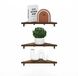 Furinno Rossi Driehoekige Zwevende Planken, Wandplank voor Display, Amber Pine, Set van 3
