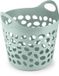 PLASTICFORTE Panier à linge/panier de rangement flexible - rond - vert menthe - 35 litres - D40 x H39 cm