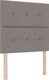 vidaXL Boxspring bed met hoofdeinde Taupe 200 x 90 cm Stof