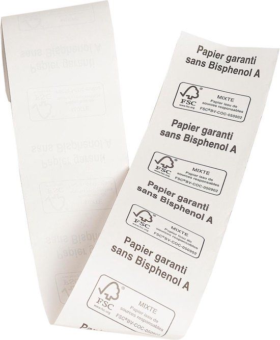 Exacompta 60x Rollen voor bank- en betaalkaartterminal 57x40x12x18 - 1 thermische laag 55g/m2 zonder BPA's. - Wit - 40349E