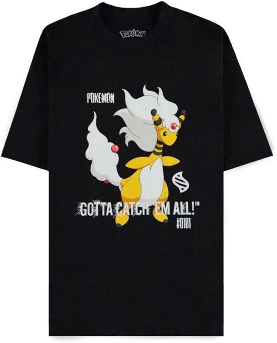 Pokémon Mega - Ampharos Heren T-shirt - Zwart - XL
