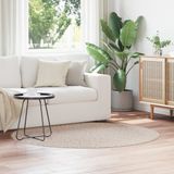 vidaXL Tapis shaggy antidérapant crème 160 x 160 cm PP