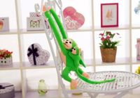 Lean toys Peluche Singe Avec Mascotte Bébé Vert 70 cm