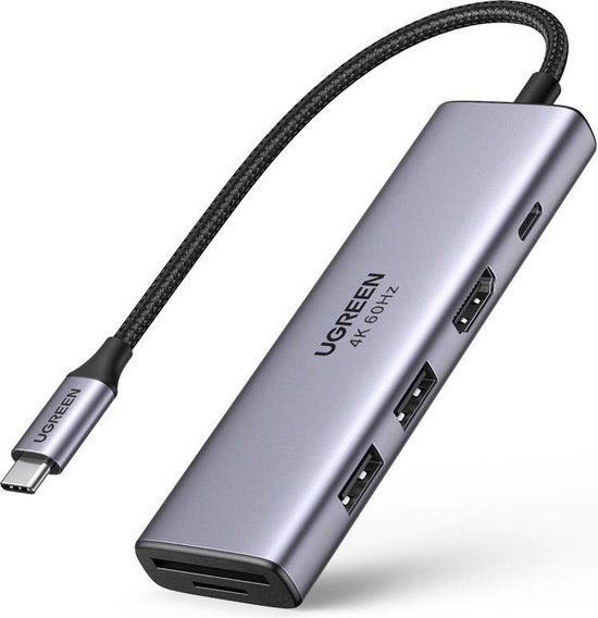 Ugreen 5-in-1 USB-C Hub met 2x USB-A, HDMI, USB-C, TF/SD