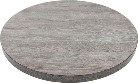 Bolero Rond Tafelblad Vintage Wood 60cm - Grijs