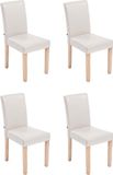 CLP Ina Set van 4 Eetkamerstoelen - Kunstleer creme natura