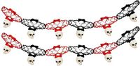 Merkloos / Sans marque Fiestas Guirca Halloween/horror thema feestslinger - 2x - doodskop - papier - 200 cm - griezelige feest versiering