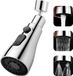 Sans marque Embout de robinet - Rotation à 360 degrés - Robinet de cuisine G1/2 - 3 modes - Argent
