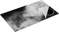 Chefcare Inductie Beschermer Abstracte Kunst - Luxueuze Marmer - Zwart Wit - 90x55 cm