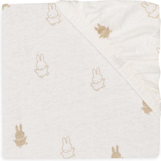 Jollein x Nijntje Hoeslaken Jersey 40/50x80/90cm - Happy Miffy - Nougat