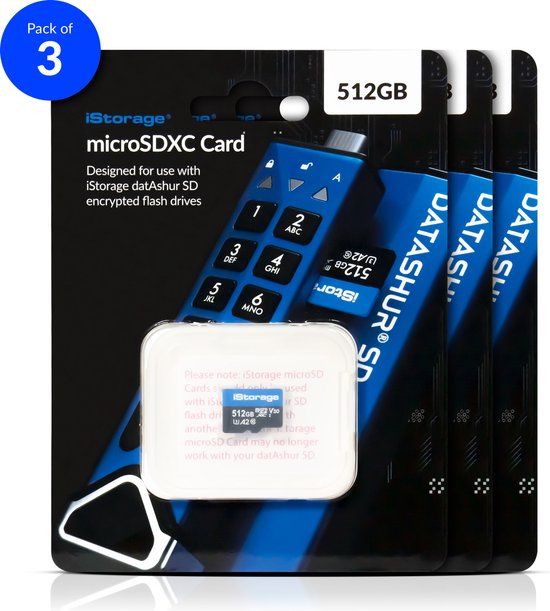 iStorage MicroSD Card 512GB - 3 Pack - IS-MSD-3-512