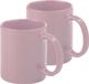 Bellatio Design Tasses à café/Gobelets - 2x - Céramique - Brillant - Avec anse - Vieux rose - 370 ml