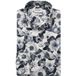 OLYMP Level 5 body fit overhemd - popeline - wit met blauw bloemen dessin - Strijkvriendelijk - Boordmaat: 43 (EU maat: XL)